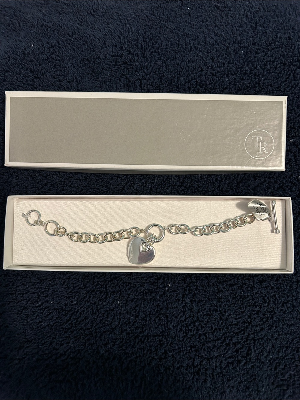 Things Remembered Silver Heart Charm Link Bracelet